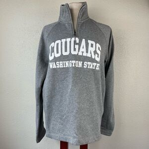 EUC Jansport Womens Gray Washington State Cougars WSU Half Zip Sweatshirt XL